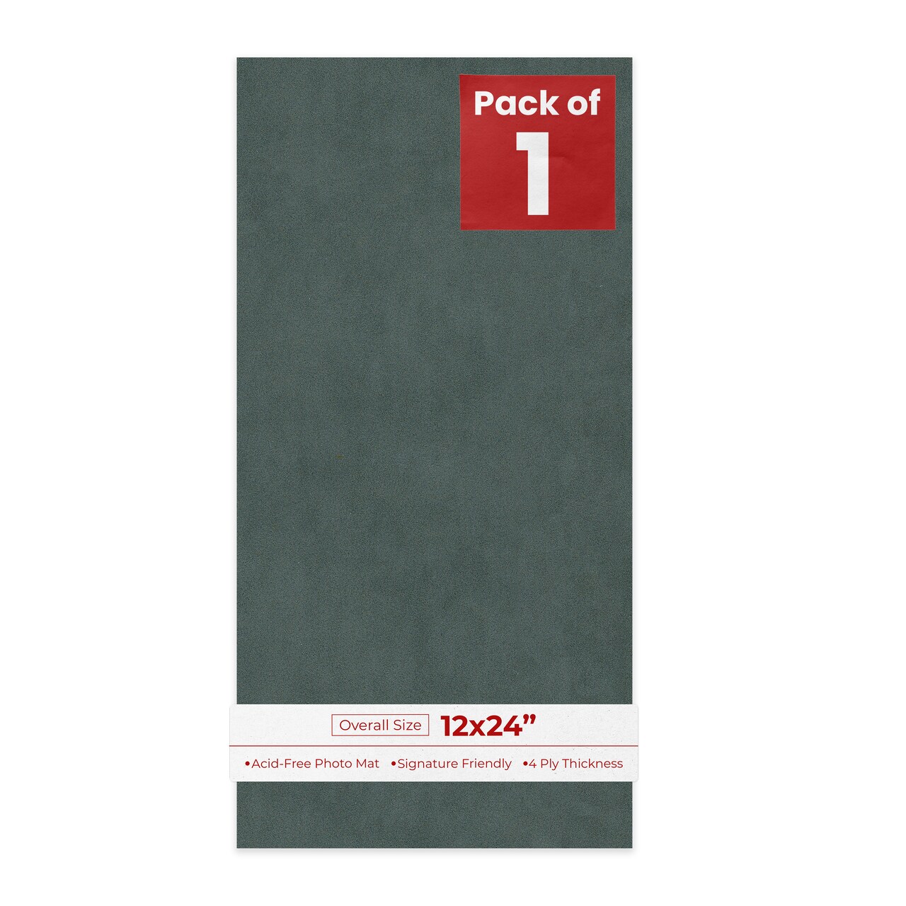 Dark Grey Suede 12x24 Uncut Mat Board - Blank Sheets, No Opening